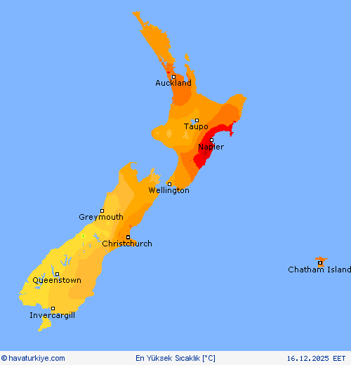 En Y&uuml;ksek Sıcaklık Tahmin Haritaları