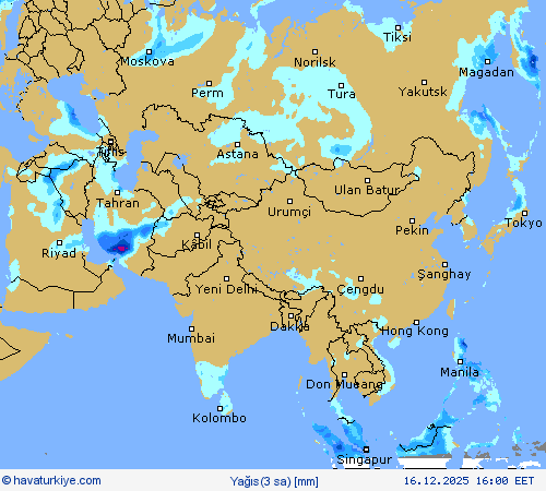Yağış(3 sa) Tahmin Haritaları