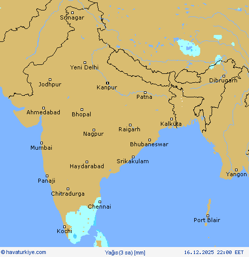 Yağış(3 sa) Tahmin Haritaları